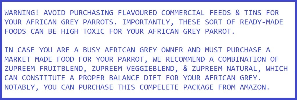 African grey parrot diet